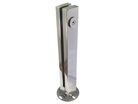 Coluna Torre Pinça 1 Furo para Guarda Corpo de Vidro em Aço Inox 304 30cm Coluna Torre Pinça 1 Furo para Guarda Corpo de Vidro em Aço Inox 304 30cm