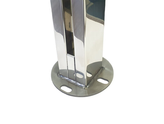 Coluna Torre Pinça 1 Furo para Guarda Corpo de Vidro em Aço Inox 304 30cm Coluna Torre Pinça 1 Furo para Guarda Corpo de Vidro em Aço Inox 304 30cm