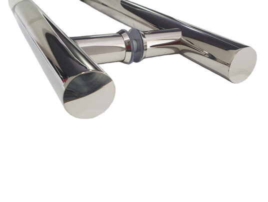 Puxador Porta Pivotante Portão Duplo Inox 304 45cm Redondo Puxador Porta Pivotante Portão Duplo Inox 304 45cm Redondo