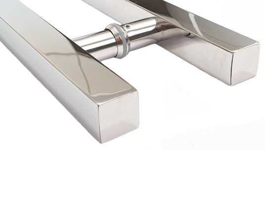 Puxador Porta Pivotante Portão Duplo Inox 304 80cm Quadrado Puxador Porta Pivotante Portão Duplo Inox 304 80cm Quadrado