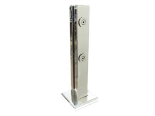 Coluna Torre Pinça 2 Furos para Guarda Corpo de Vidro em Aço Inox 304 30cm Coluna Torre Pinça 2 Furos para Guarda Corpo de Vidro em Aço Inox 304 30cm